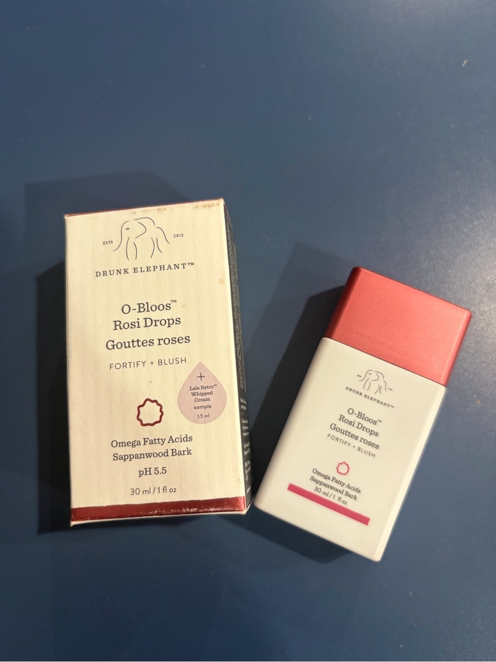 Drunk Elephant O-Bloos Rosi Drops Blush - White and Pink Accents